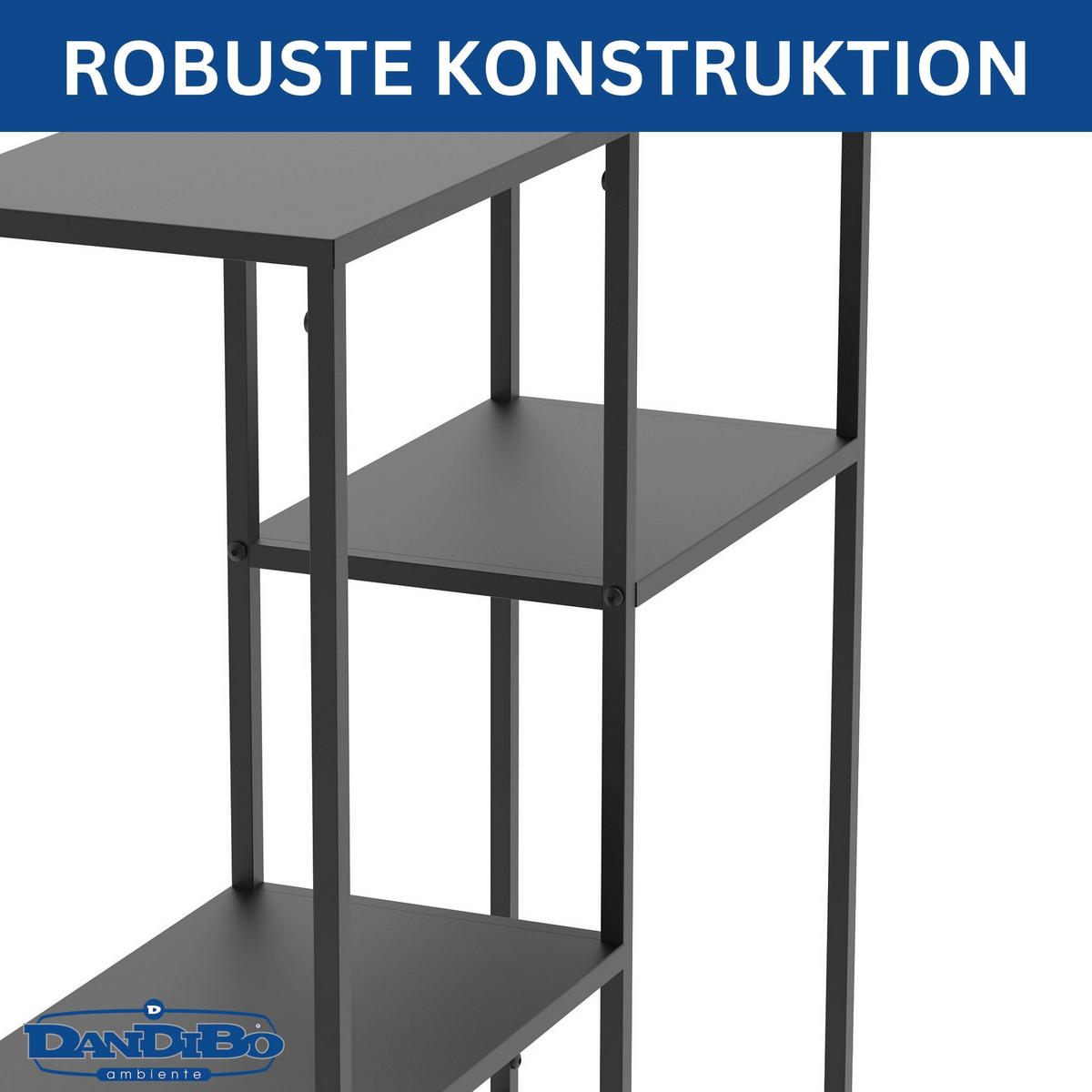 KONSOLENTISCH Schmal Metall Schwarz 80 x 80 x 26 cm - Schwarz, Metall (26/80/80cm) - DanDiBo