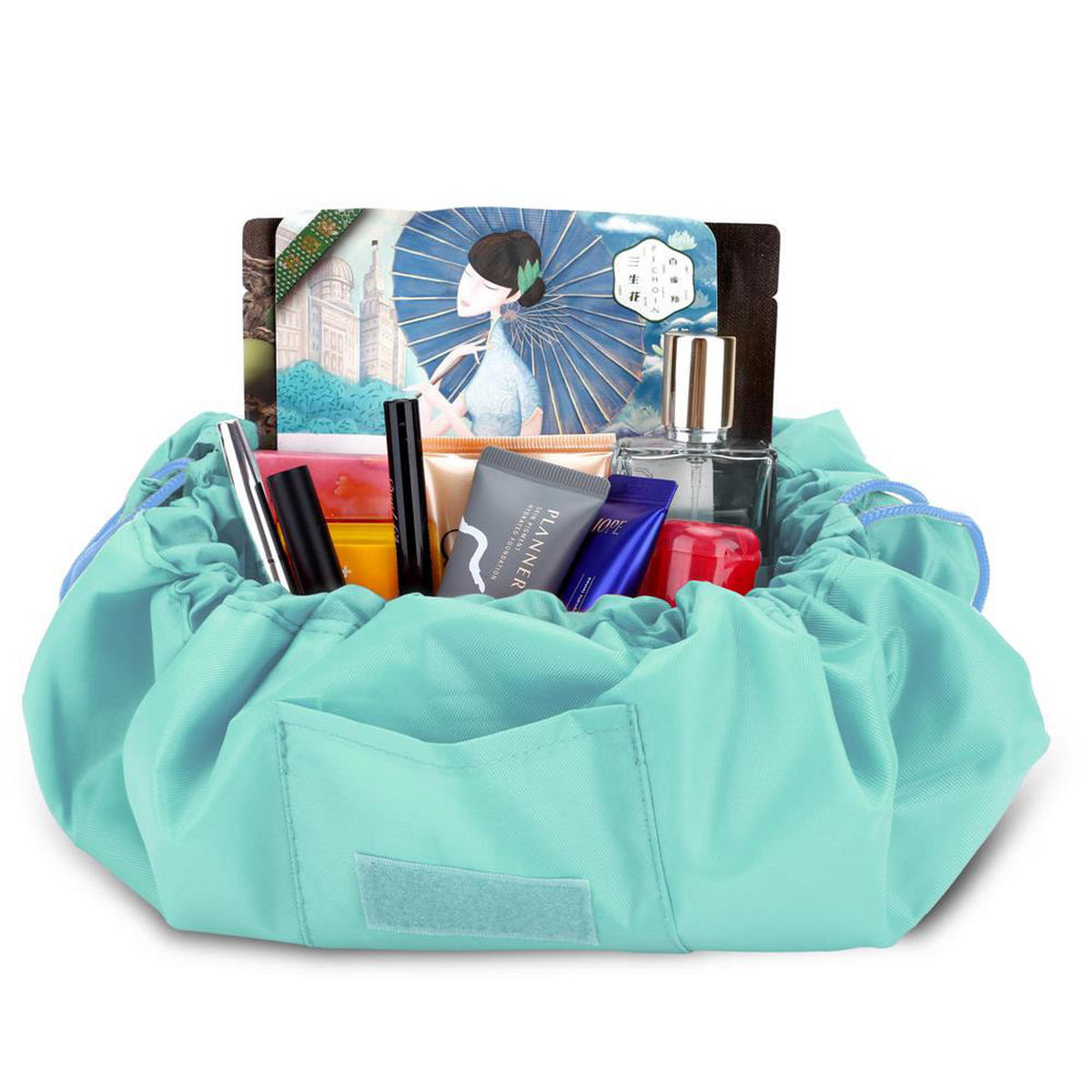 KOSMETIKTASCHE mit Reißverschlussfächern - Türkis, Kunststoff (54/62cm) - Intirilife