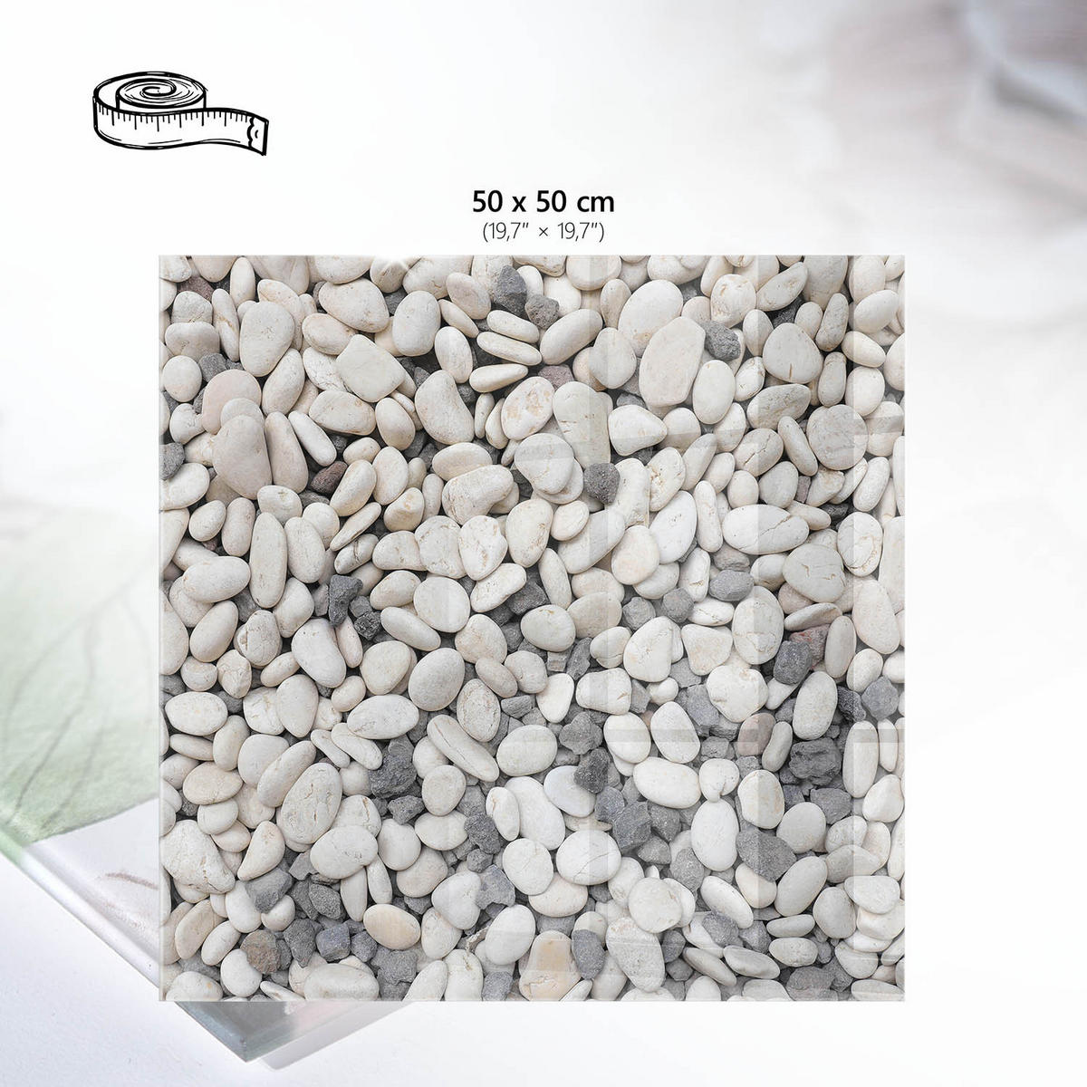 TISCHPLATTE 50x50 cm – Steintextur - Braun, Glas (50/50/0.4cm) - Wallfluent