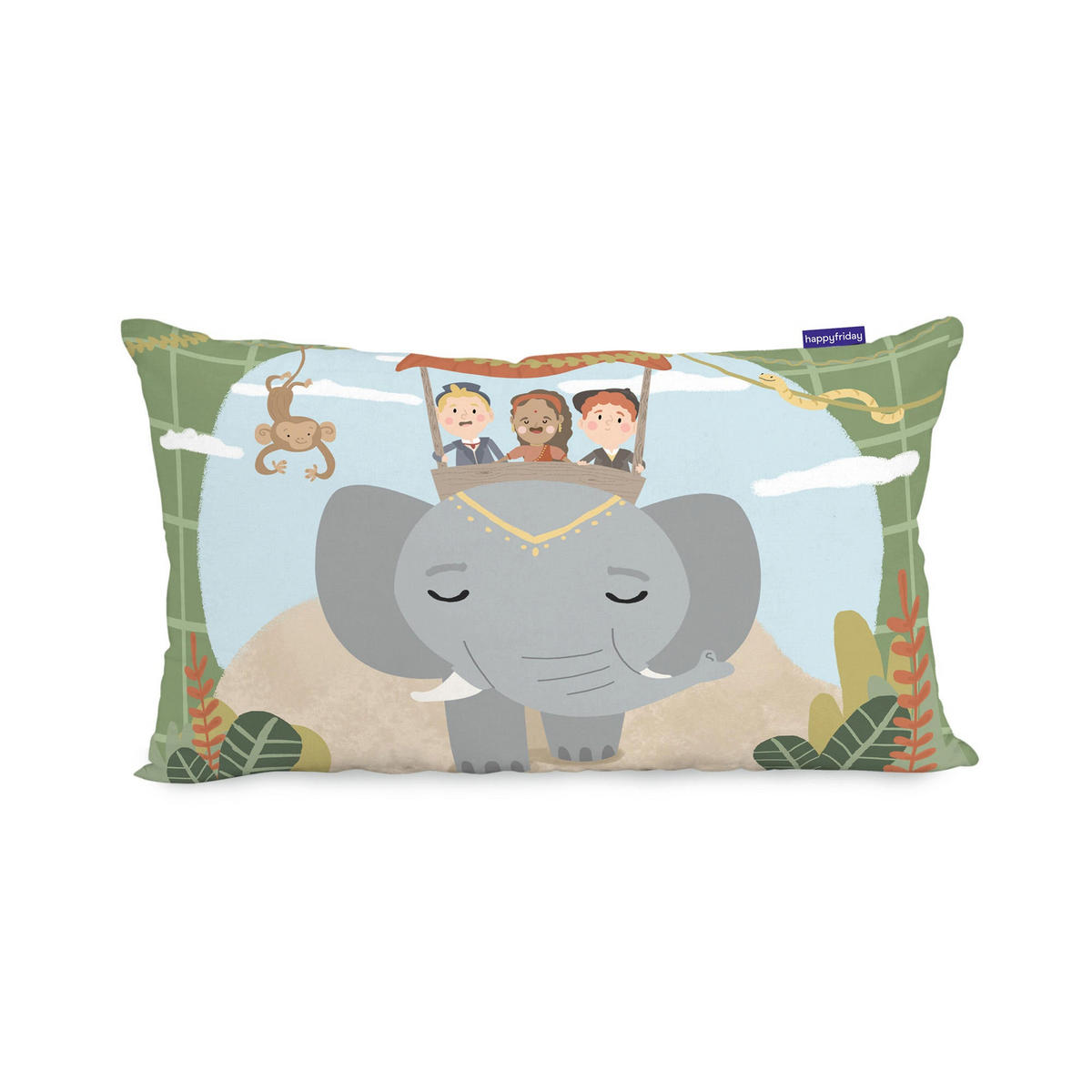 KISSENBEZUG world trip 50x30 cm mehrfarbig - Multicolor, Textil (50/30cm) - Happy Friday