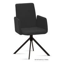 ARMLEHNSTUHL (2er-Set) Drina 52x92x60 Schwarz/Anthrazit - Anthrazit/Schwarz, Kunststoff (60/92/52cm) - 58aufmkessel