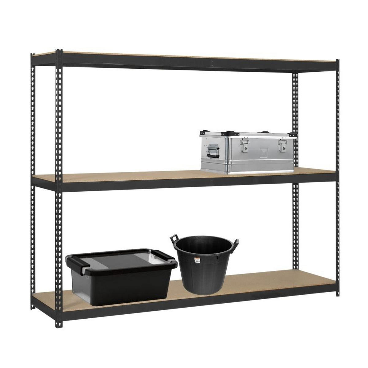 SCHWERLASTREGAL MID WOOD YETI THREE | HxBxT 150x120x45cm | Fachlast 400kg | Anthrazit - Anthrazit, Metall (120/150/45cm) - PROREGAL