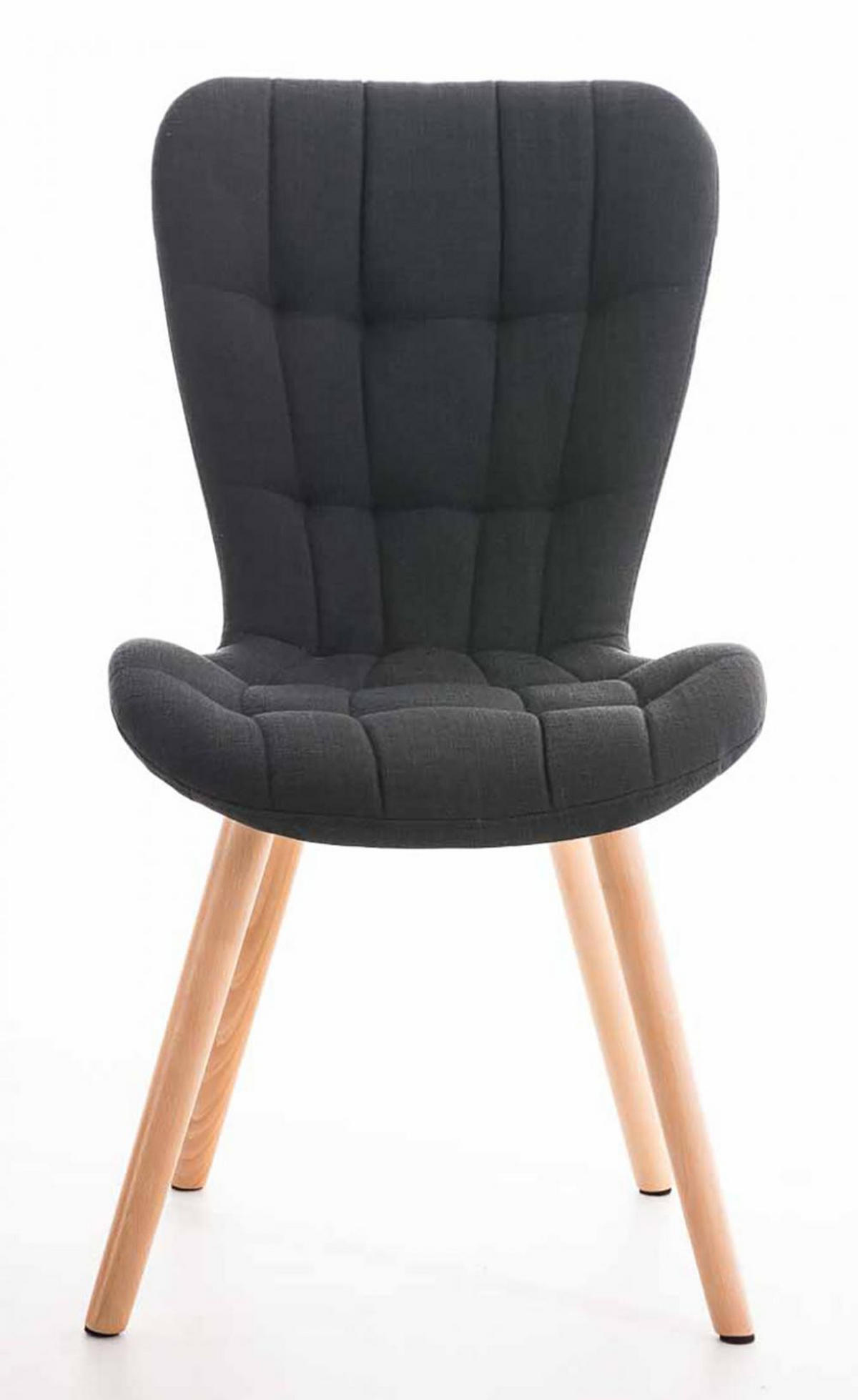 STUHL 4er Set Stoff schwarz - Eukalyptusholzfarben/Schwarz, Holz/Textil (50/88/63cm) - CLP