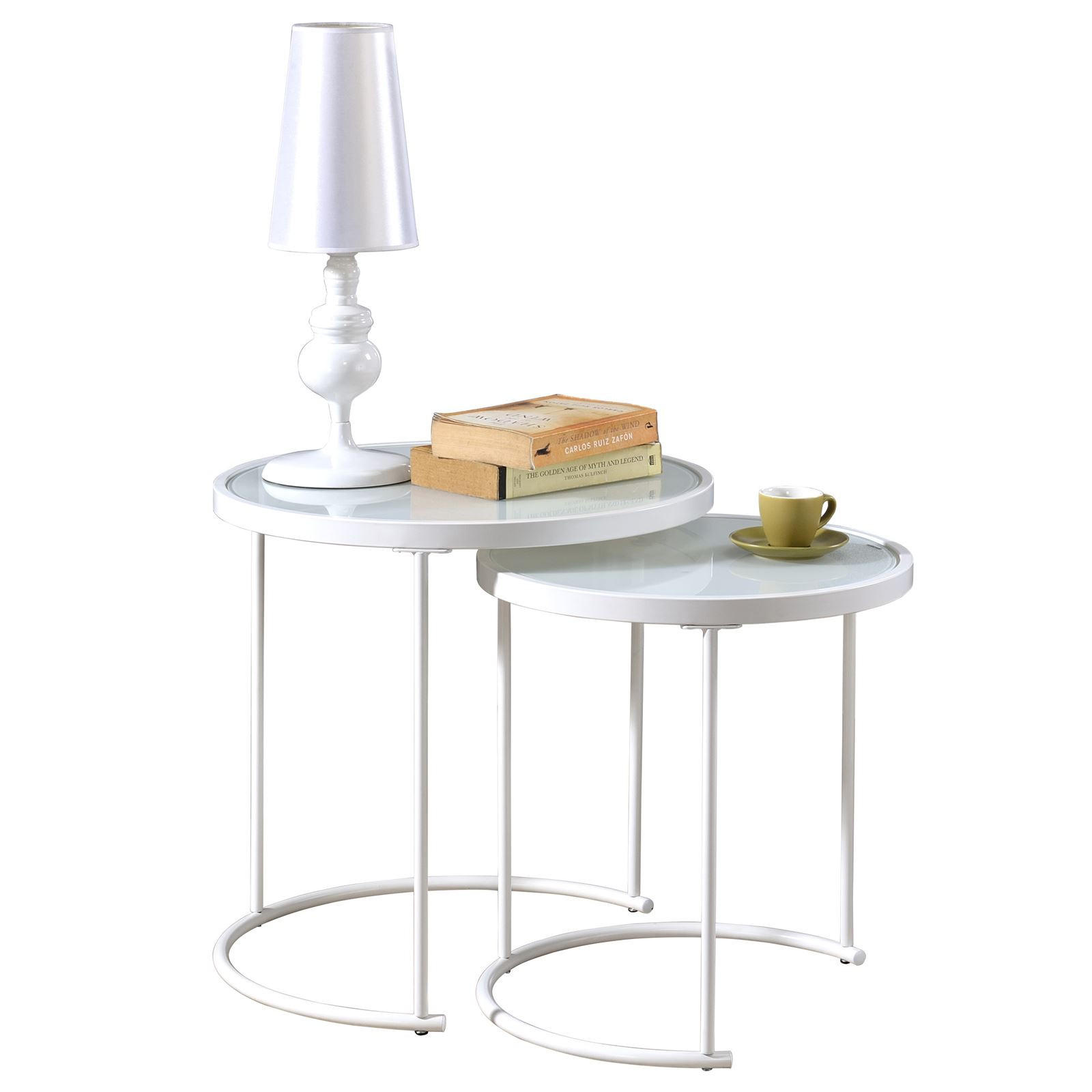 Idimex Couchtischset Weiß 50x50x50 cm