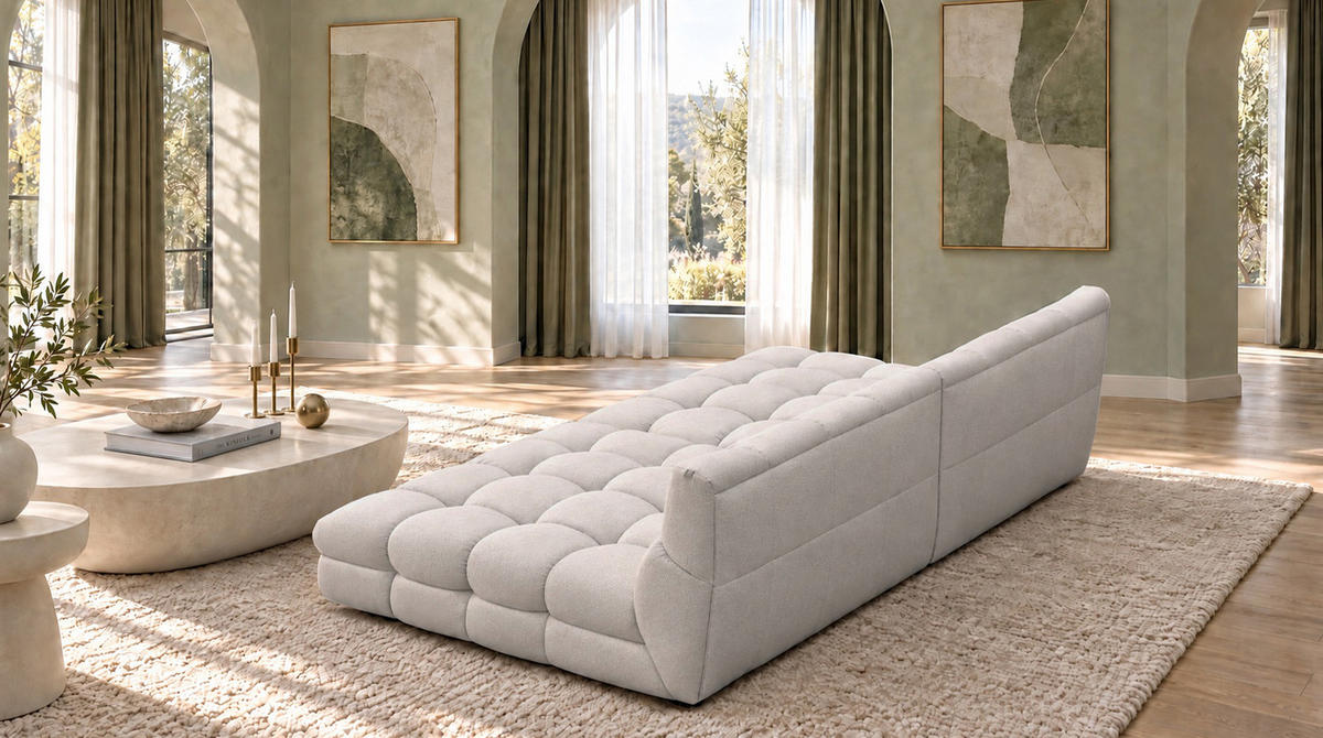 BIG SOFA AMIA Hellgrau Velvet - Hellgrau/Schwarz, Kunststoff/Textil (290/86/178cm) - KAWOLA