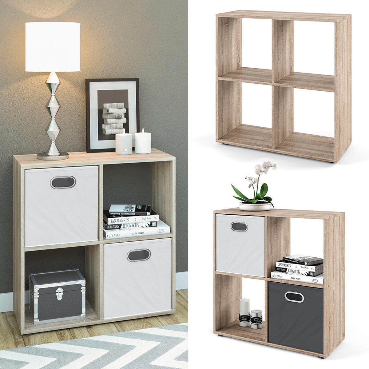 RAUMTEILER Tetra Sonoma 72.6 x 72 cm - Sonoma Eiche, Holzwerkstoff (72.6/72/29cm) - Vicco