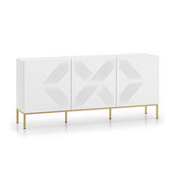 SIDEBOARD Clearing weiß / gold 170 / 37 / 77cm - Goldfarben/Weiß, Holz/Holzwerkstoff (170/77/37cm) - Feldmann-Wohnen