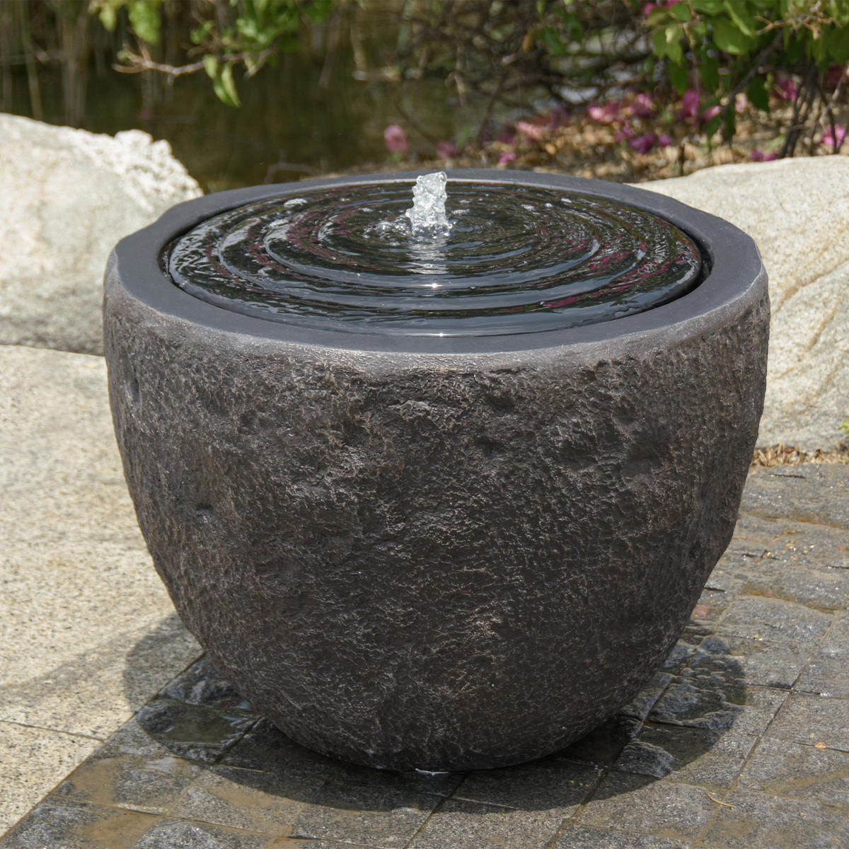 GARTENBRUNNEN Giri S 54.5 x 54.5 x 42 cm - Dunkelgrau, Naturmaterialien (54.5/54.5/42cm) - Elementi