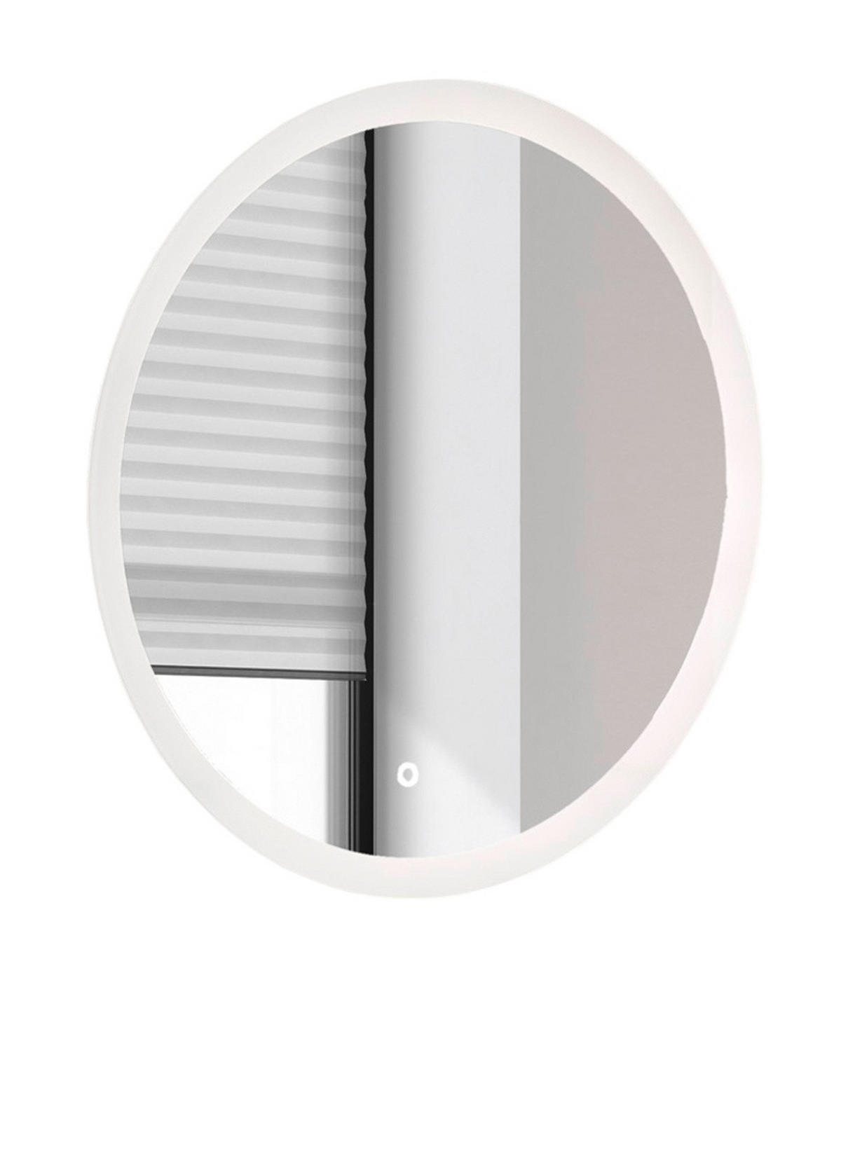 BADSPIEGEL mit LED Beleuchtung und Touchschalter, rund Ø 60 cm - Weiß, Glas (60/60/3cm) - Furn.Design