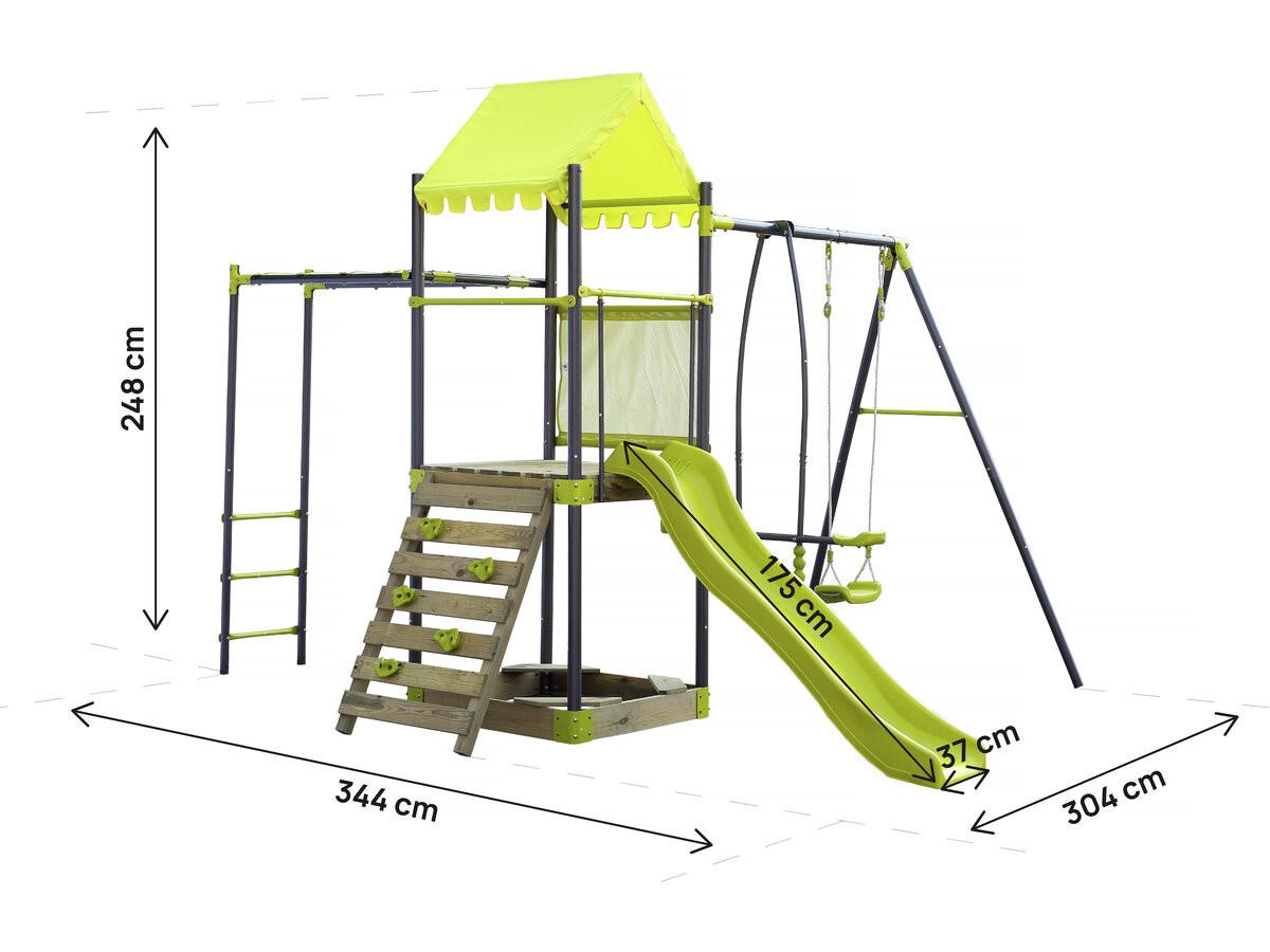 KLETTERGERÜST AUS STAHL lucien Grün - Grün, Metall (344/248/304cm) - Habitat Garten