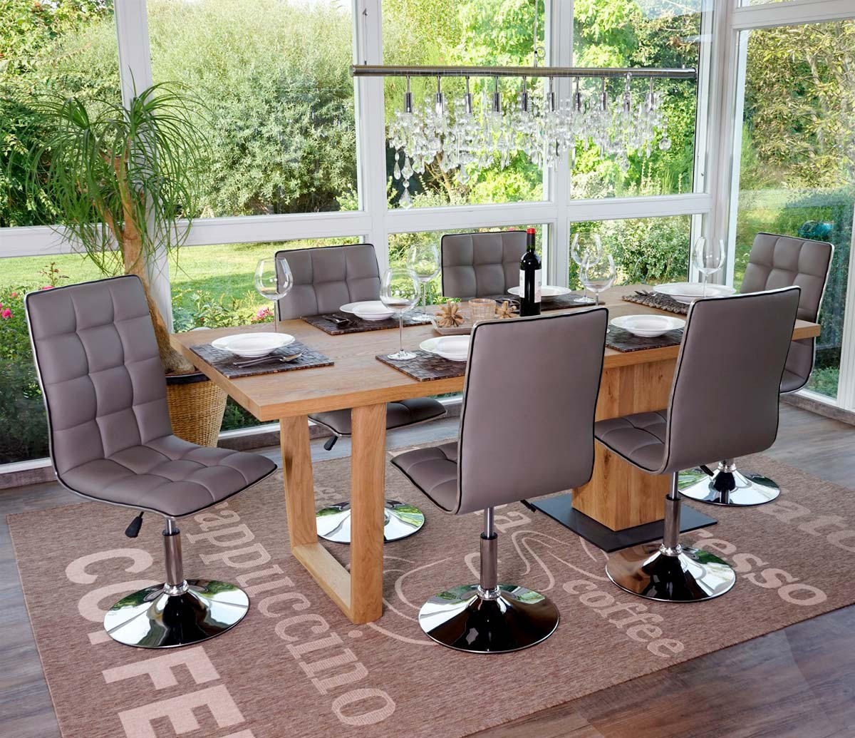 ESSZIMMERSTUHL Anthrazit 6er-Set - Anthrazit, Textil (43/103/54cm) - MCW