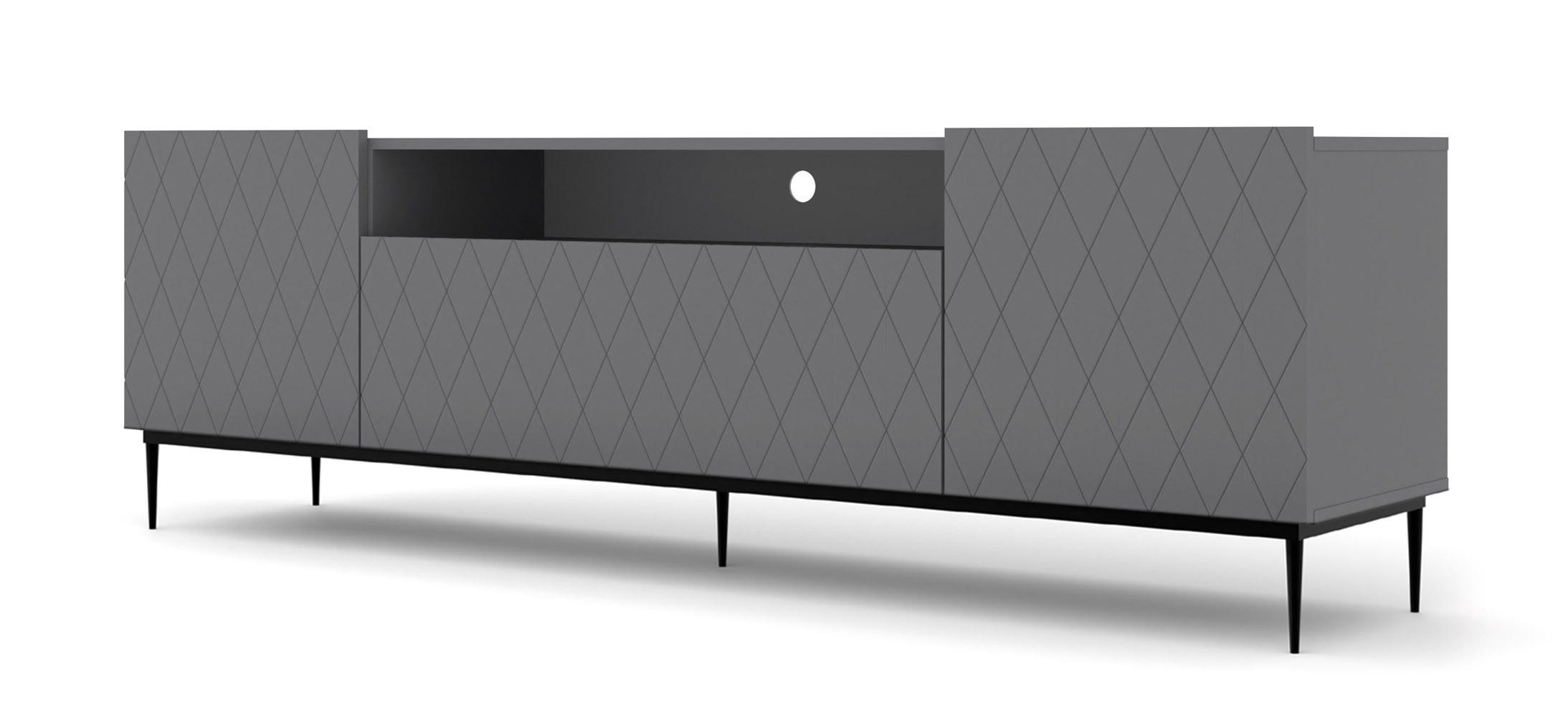TV LOWBOARD Graphit, Schwarz 193/60/40 - Graphitfarben/Schwarz, Holzwerkstoff (193/60/40cm) - RAUMHIRSCH FURNITURE