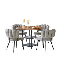 ESSGRUPPE DE-39445 5-teilig, mit doppelter Ablage und 4 Stühlen Grau - Grau, Holzwerkstoff (107/75/107cm) - ComfortXL