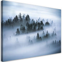 WANDBILD wald im nebel - Grau, Textil (60/40cm) - Feeby