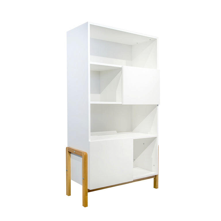 BÜCHERREGAL Weiß und Holz - Weiß, Holzwerkstoff (90/160/40cm) - Petits-meubles