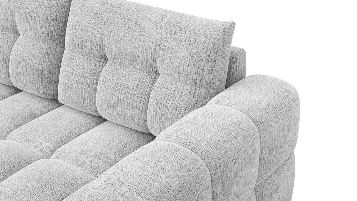 ECKSOFA CLOUDI 4-Sitzer links, hellgrau - Hellgrau/Schwarz, Holz/Textil (294/160cm) - Courtois Laville