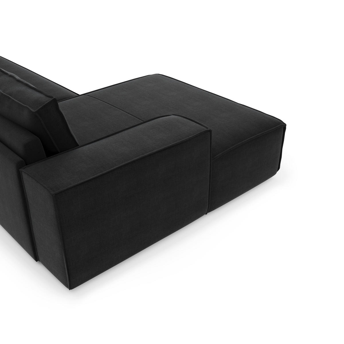 ECKSOFA LINKS Samt Dunkles Anthrazit 302cm - Anthrazit, Textil (165/302cm) - Sia Home