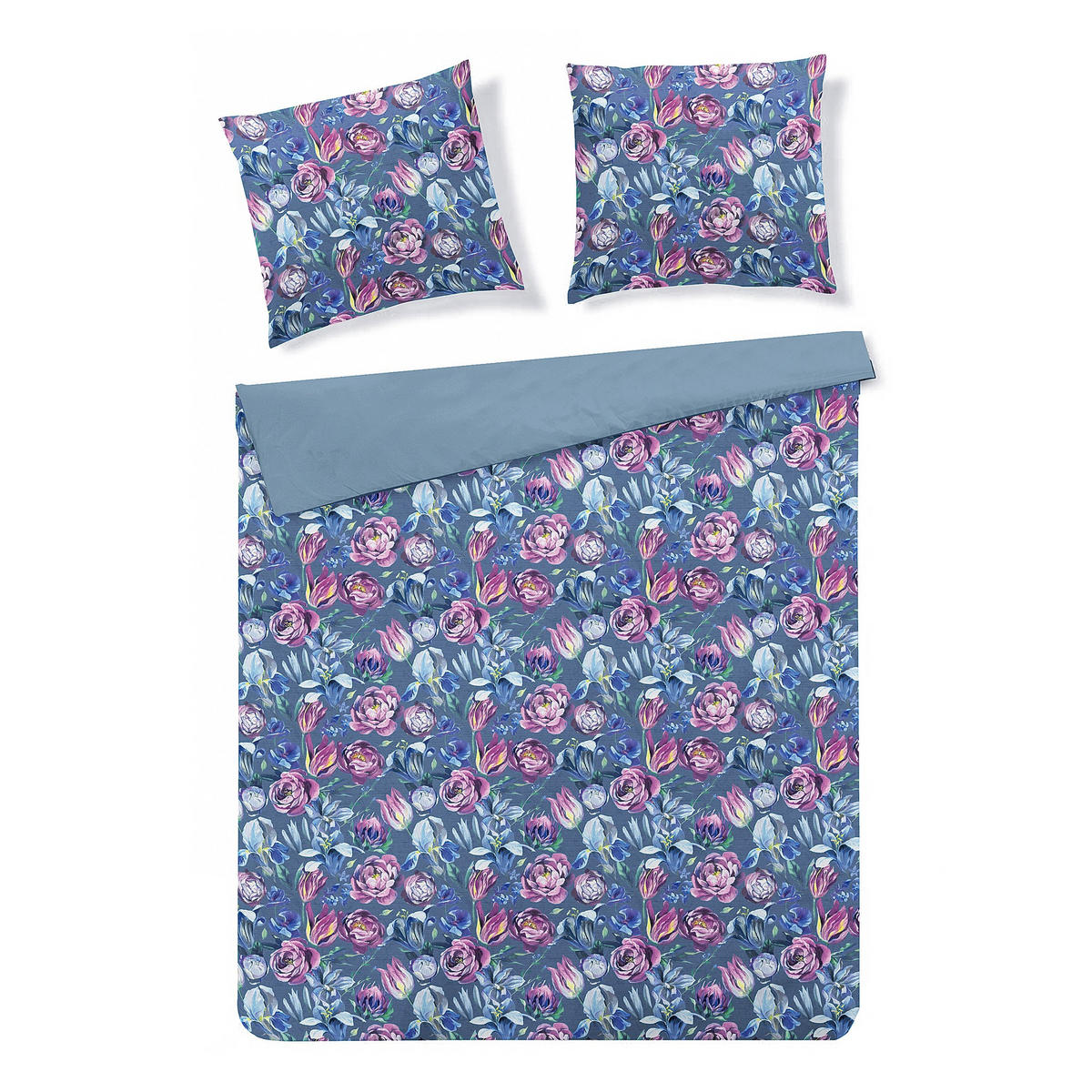 BETTWÄSCHE Liler - Dunkelblau, Textil (200/220cm) - home&you