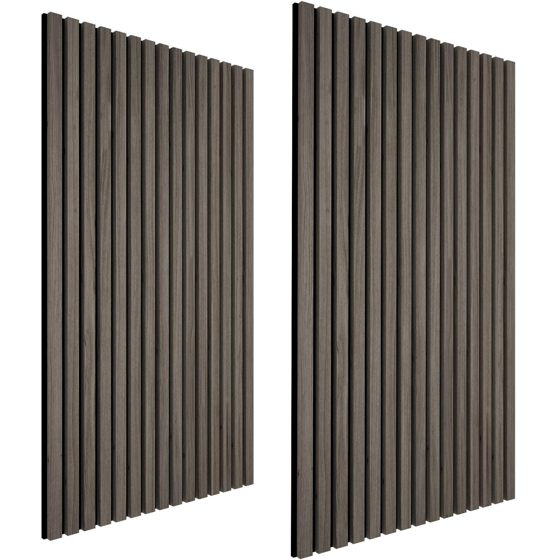 AKUSTIKPANEELE 2er Set Sonic Wall,je 60 x 120 x 2,1 cm, Größe flexibel anpassbar,Eiche grau - Grau/Silbereichenfarben, Holz (60/120/120cm) - tectake