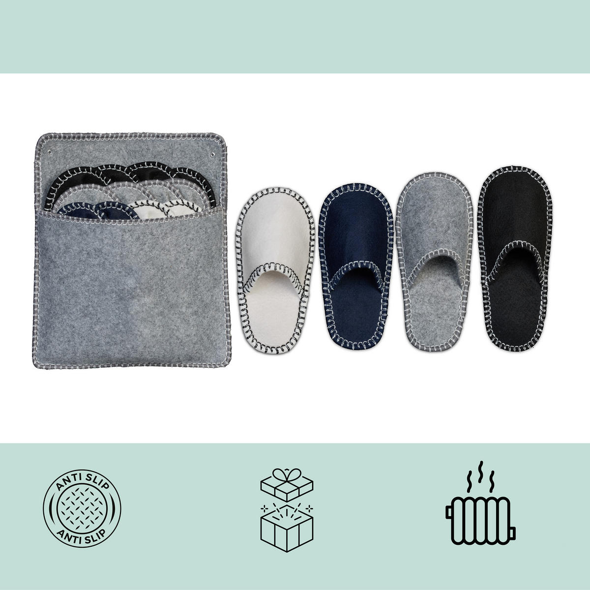 6XGÄSTEHAUSSCHUHE - Multicolor, Textil (31/10cm) - Relaxdays