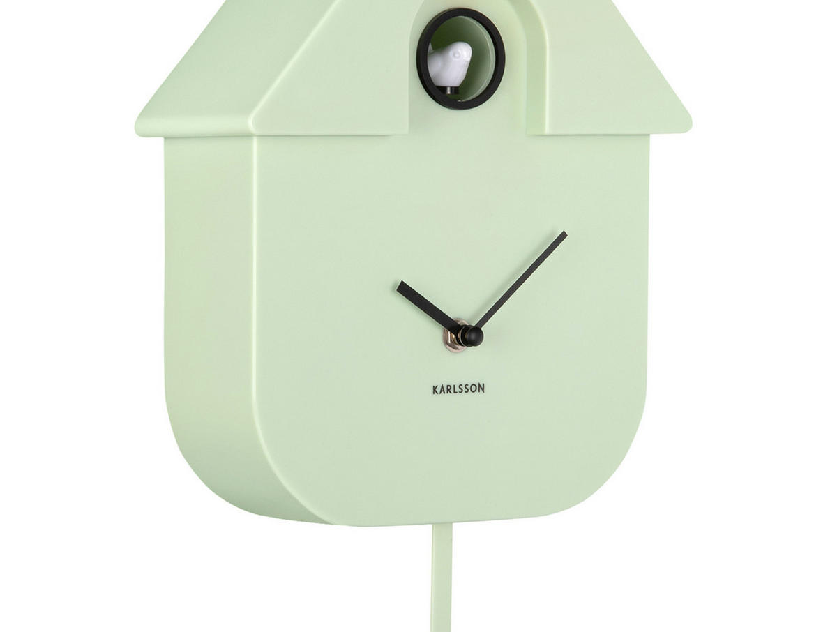 WANDUHR Modern Cuckoo 8/21/41 cm - Grün, Kunststoff (21/41/8cm) - Karlsson