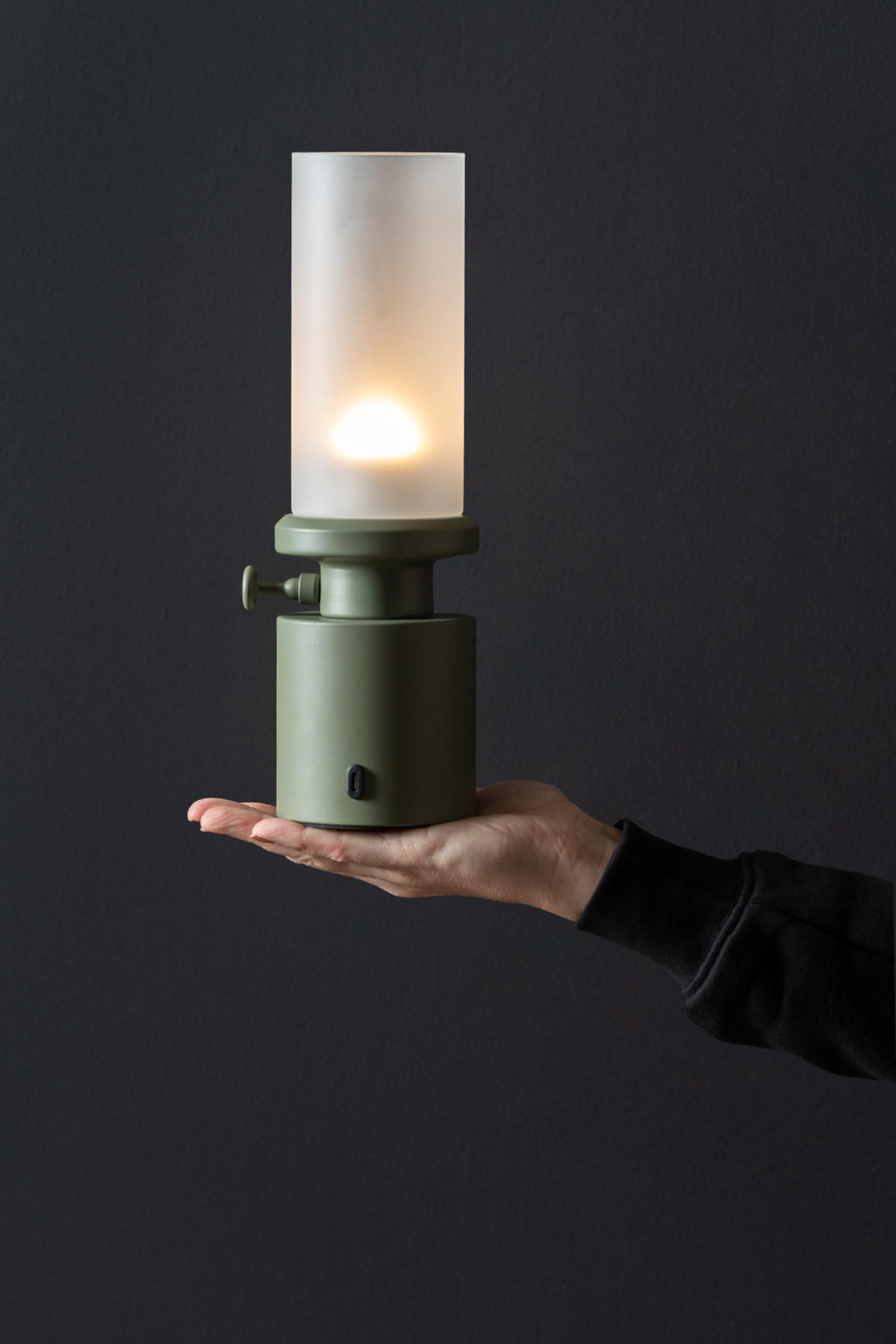 TISCHLAMPE Camp LED 7.8/7.8/29.5 cm - Grün, Metall (7.8/7.8/29.5cm) - Leitmotiv