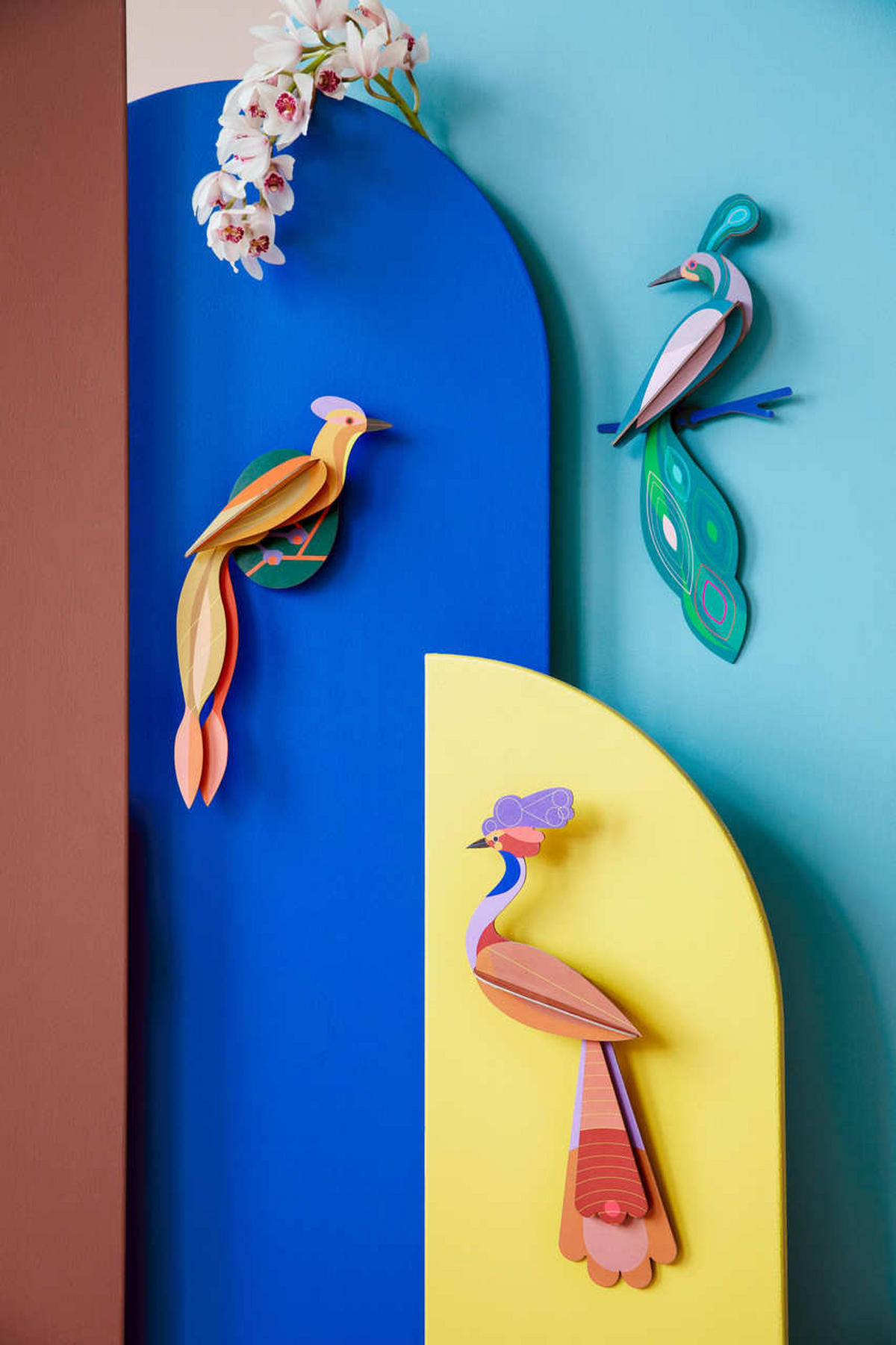 WANDDEKO Sonnen-Vogelschwanz 18/6 cm - Gelb, Wellpappe (18/6/37cm) - KUNSTLOFT
