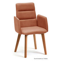 ARMLEHNSTUHL (2er-Set) Darelle 52x92x60 Eiche geölt/Cognac - Cognac/Eichefarben, Kunststoff (60/92/52cm) - 58aufmkessel