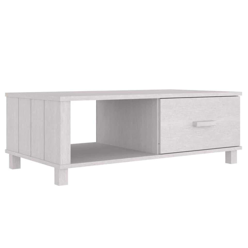 COUCHTISCH HAMAR Weiß 100x55x35 cm Massivholz Kiefer - Weiß, Holz (100/55/35cm) - furnicato