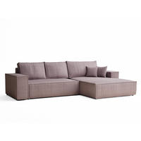 ECKSOFA MIT SCHLAFFUNKTION Maze Lila Samtstoff - Lila/Schwarz, Holz/Holzwerkstoff (294/185cm) - Maison de Reve