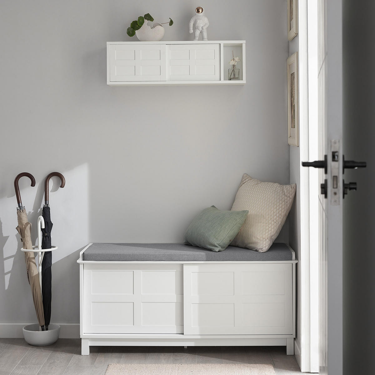 WANDGARDEROBE Weiß - Weiß, Holzwerkstoff (75/23/20cm) - SoBuy