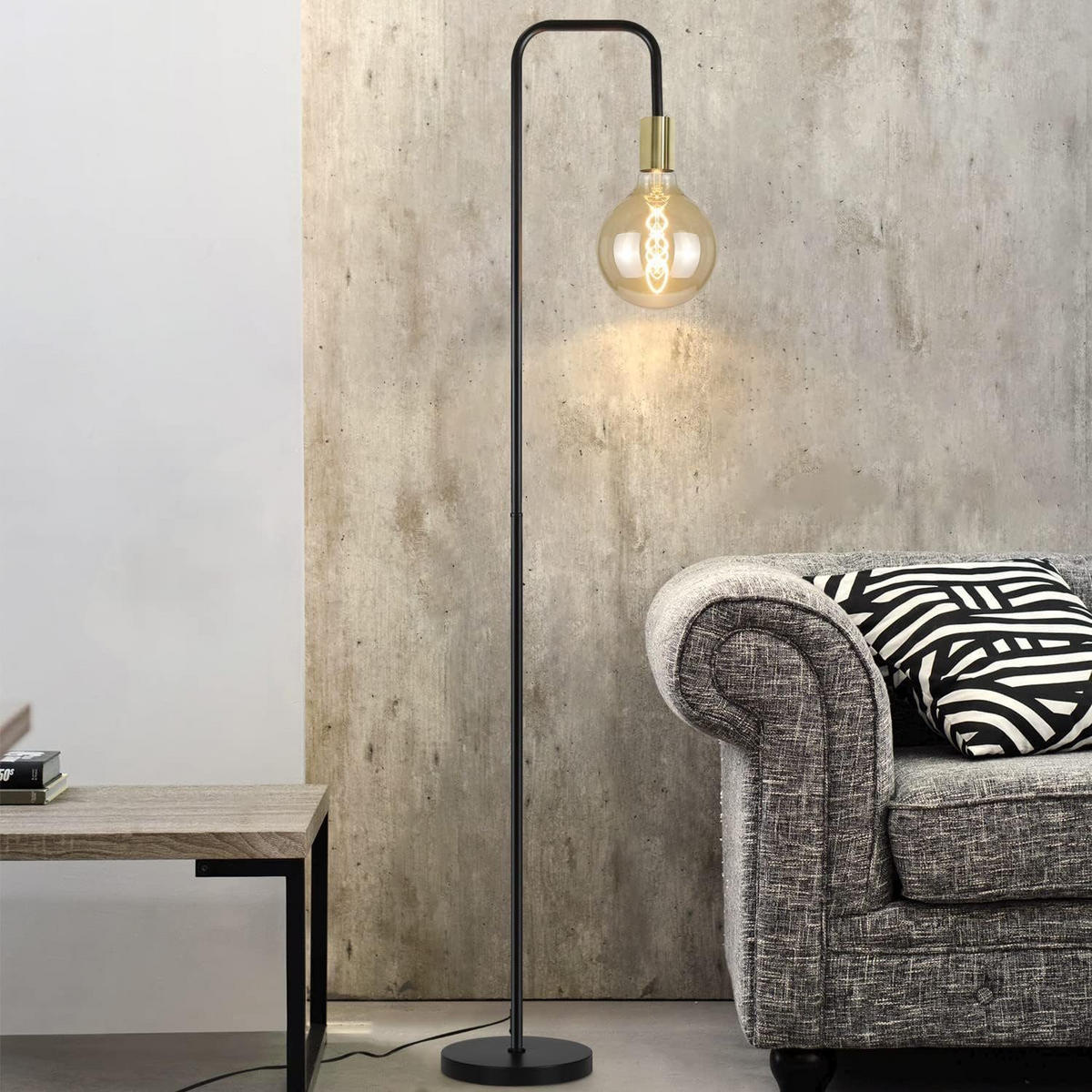 STEHLEUCHTE Mannheim 22/18/157 cm - Schwarz, Metall (35/25/160cm) - Nettlife