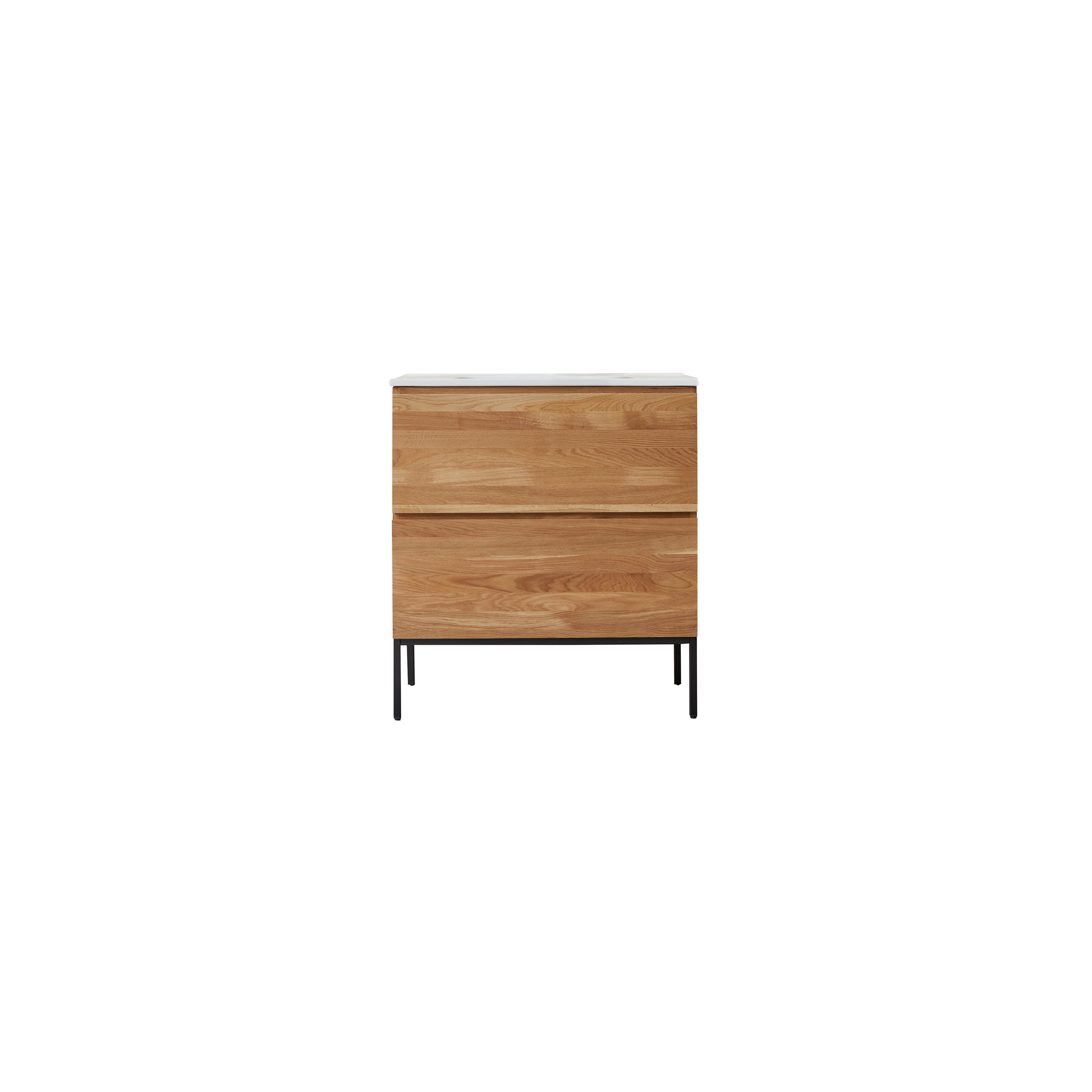 WASCHTISCHUNTERSCHRANK Nova Weiß aus Eiche - Weiß, Holz (81/90/46cm) - Tikamoon