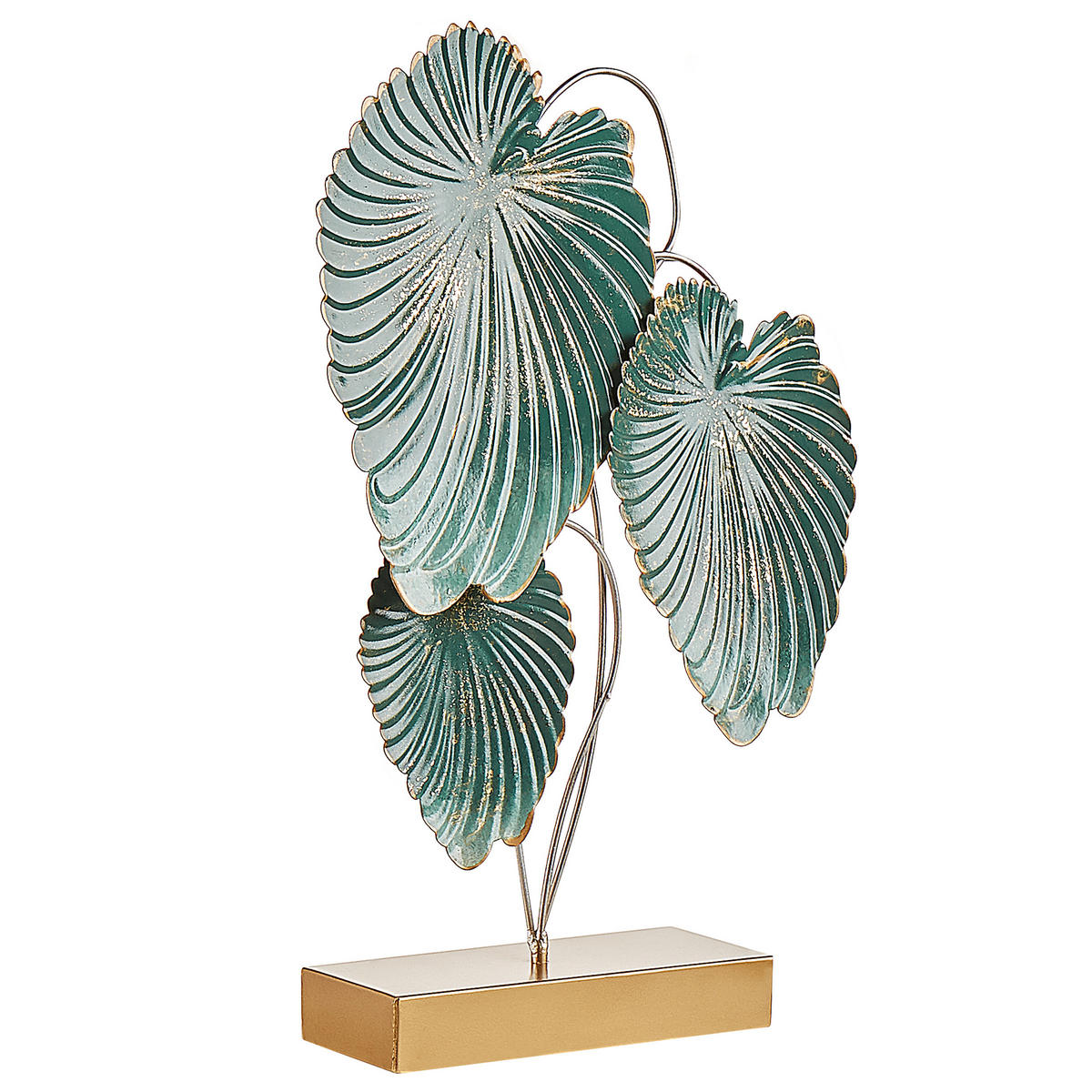 DEKOFIGUR Blau Sodium - Blau/Goldfarben, Metall (26/44/8cm) - Beliani