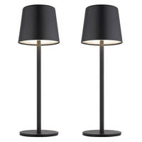 LED AUSSEN TISCHLEUCHTE VANCOVER Schwarz Metall 2er Set - Schwarz, Metall (8.5/8.5/28cm) - Globo Lighting