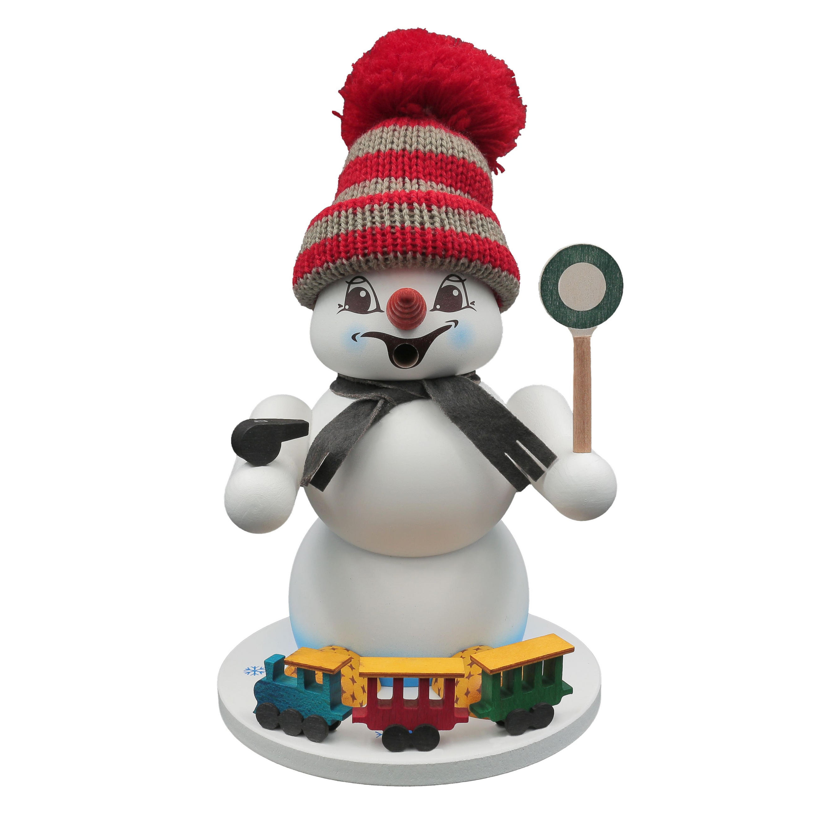 RAUCHFIGUR Schneemann Weiß Eisenbahner 19 cm - Multicolor, Holz (15/19/0.1cm)