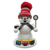 RAUCHFIGUR Schneemann Weiß Eisenbahner 19 cm - Multicolor, Holz (15/19/0.1cm)