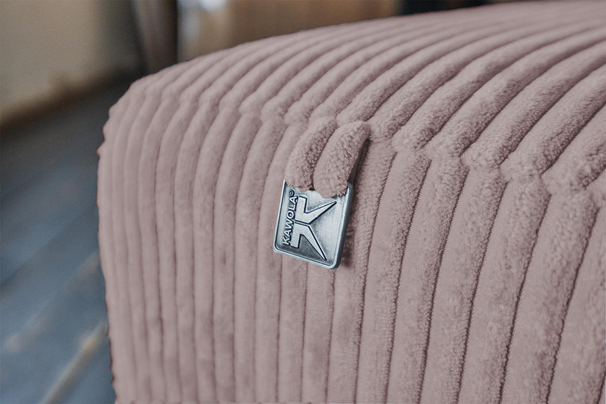 SOFA BODHI Pink Cord - Schwarz/Rosa, Kunststoff/Textil (242/80/110cm) - KAWOLA