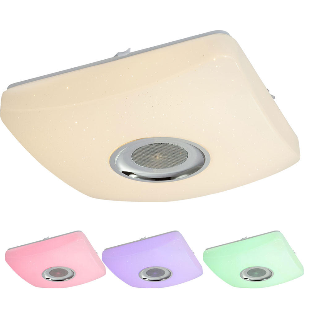 LED DECKENLEUCHTE Metall Weiß AYLEEN - Weiß, Metall (37/37/9cm) - Globo Lighting