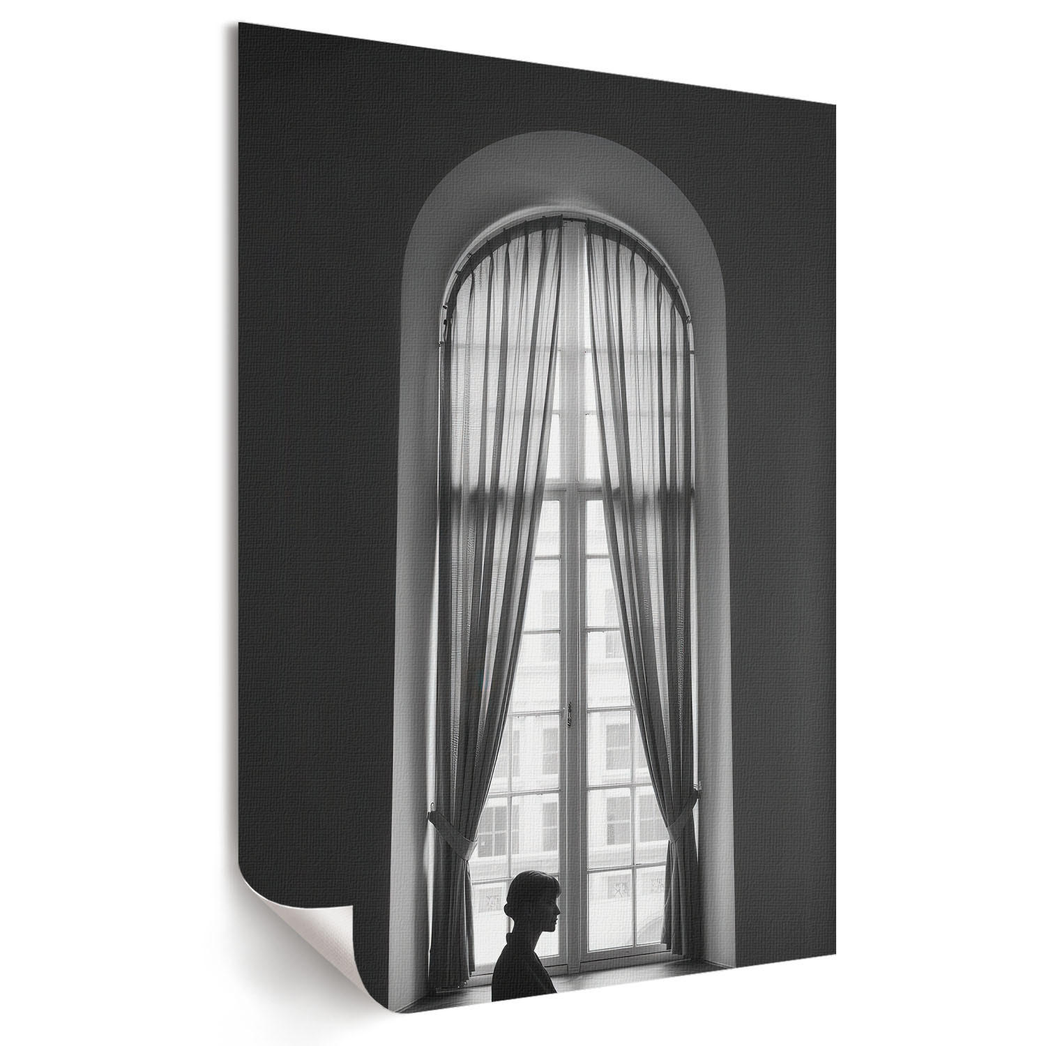 POSTER - 29x42 cm - Iris van Dijk - Vintage-Fenster - Schwarz, Textil (29/42/0.1cm) - TULUP