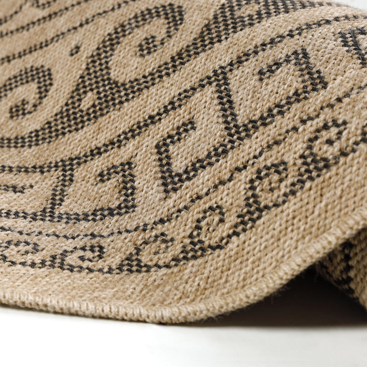 KÜCHENTEPPICH Used-Look Robust Waschbar Küche Balkon Rund Schwarz 120x120 cm – KAUNS - Beige, Textil (120/120cm) - KADIMA DESIGN