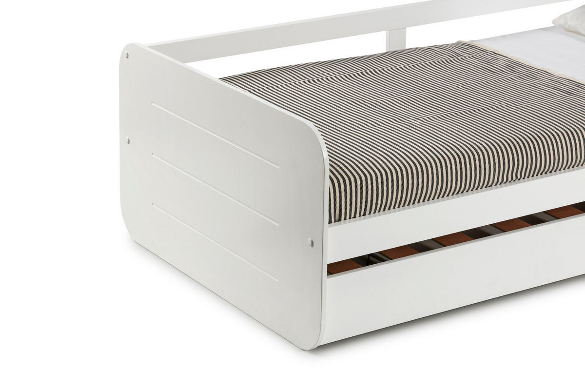 SCHUBLADENBETTEN 90x190 cm 105/195,2/60 cm - Weiß, Holz - Calicosy