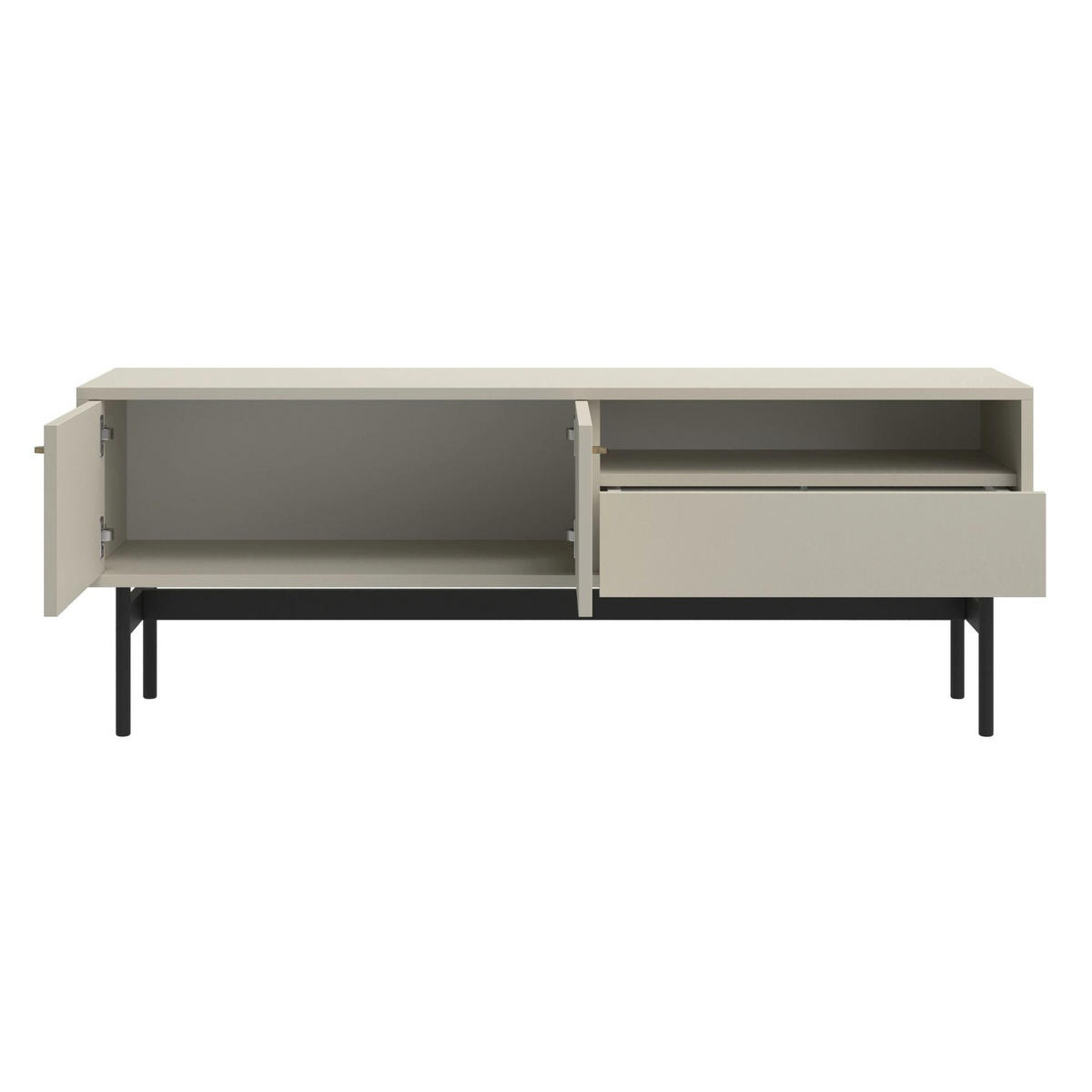 TV-ELEMENT Olar Greige154 cm - Kaschmir/Goldfarben, Holzwerkstoff/Metall (154/56.6/38cm) - Selsey