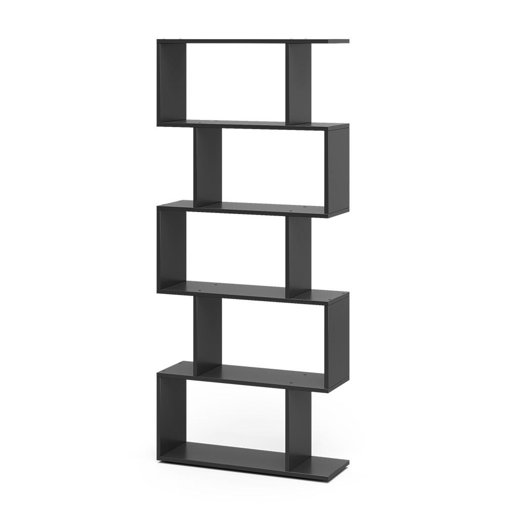 RAUMTEILER Levio Schwarz 70 x 164.1 cm 5 Fächer - Schwarz, Holzwerkstoff (70/164.1/23.8cm) - Vicco