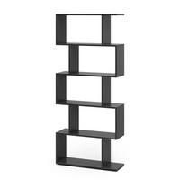 RAUMTEILER Levio Schwarz 70 x 164.1 cm 5 Fächer - Schwarz, Holzwerkstoff (70/164.1/23.8cm) - Vicco