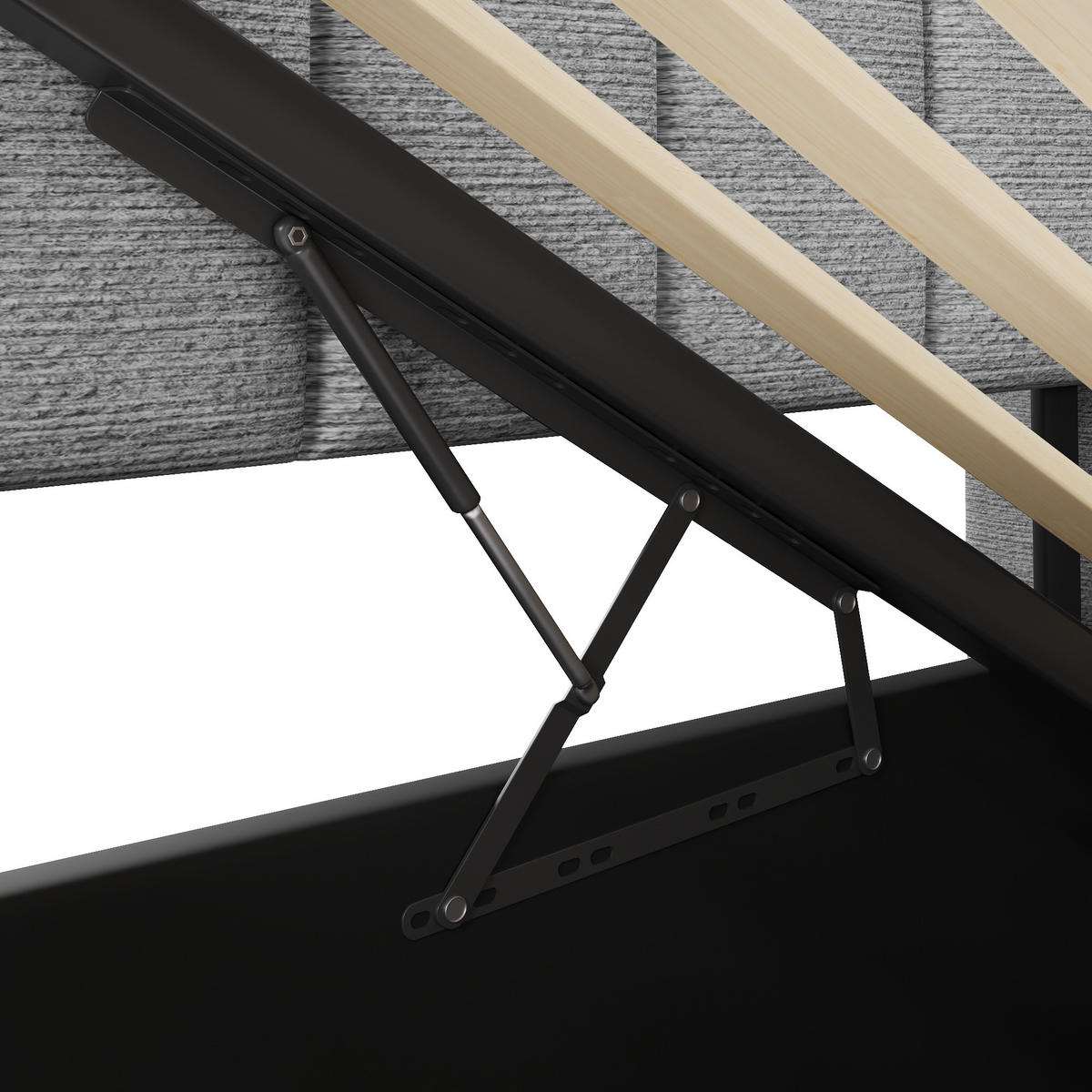 TAGESBETT 140 x 200 cm, Grau, Samt, LED, USB - Grau, Textil (140/200cm) - FLIEKS