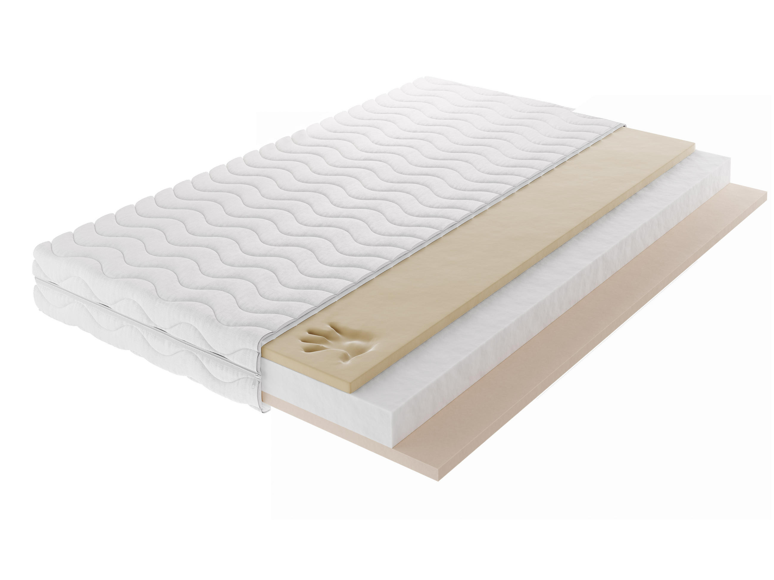 KALTSCHAUMMATRATZE ORPHIA 140x200, H2, Höhe ca.: 16 cm - Weiß, Textil (140/200cm) - MASSENO