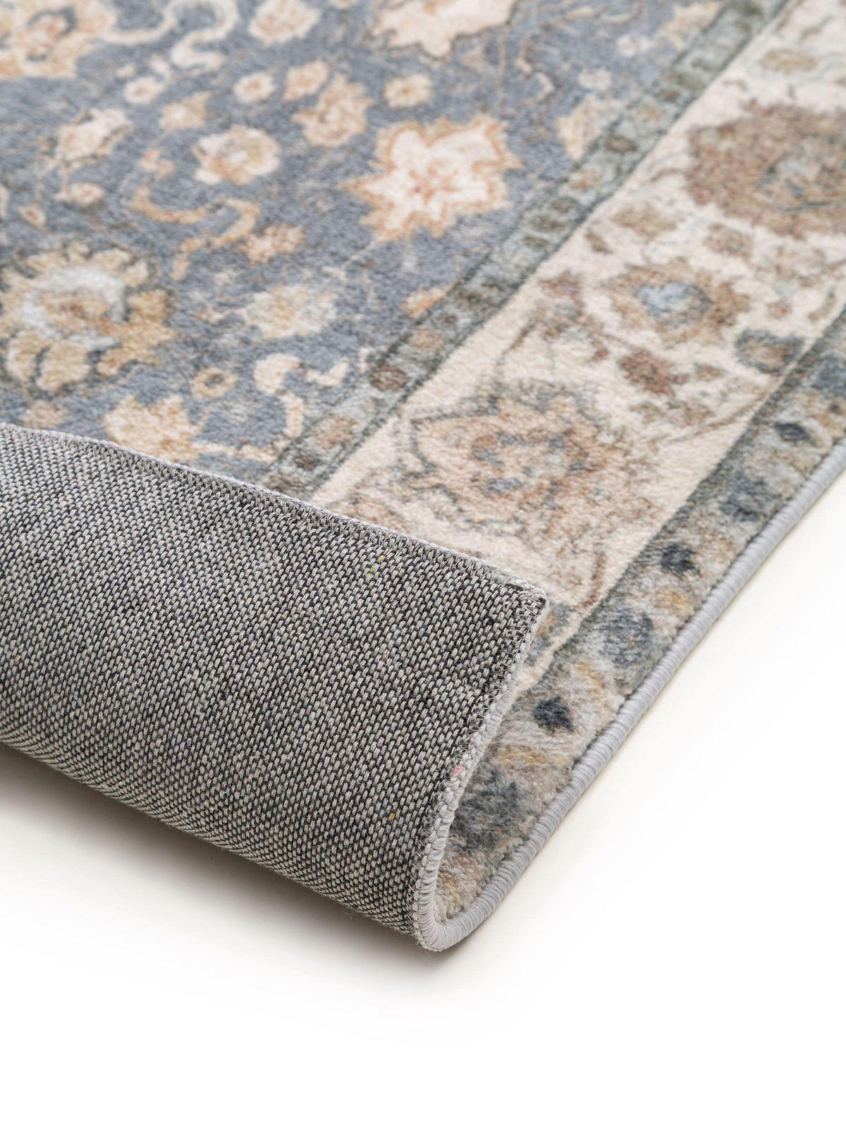 LÄUFER Mara Beige/Blau 80x240 cm - Beige, Textil (80/240cm) - benuta Pop