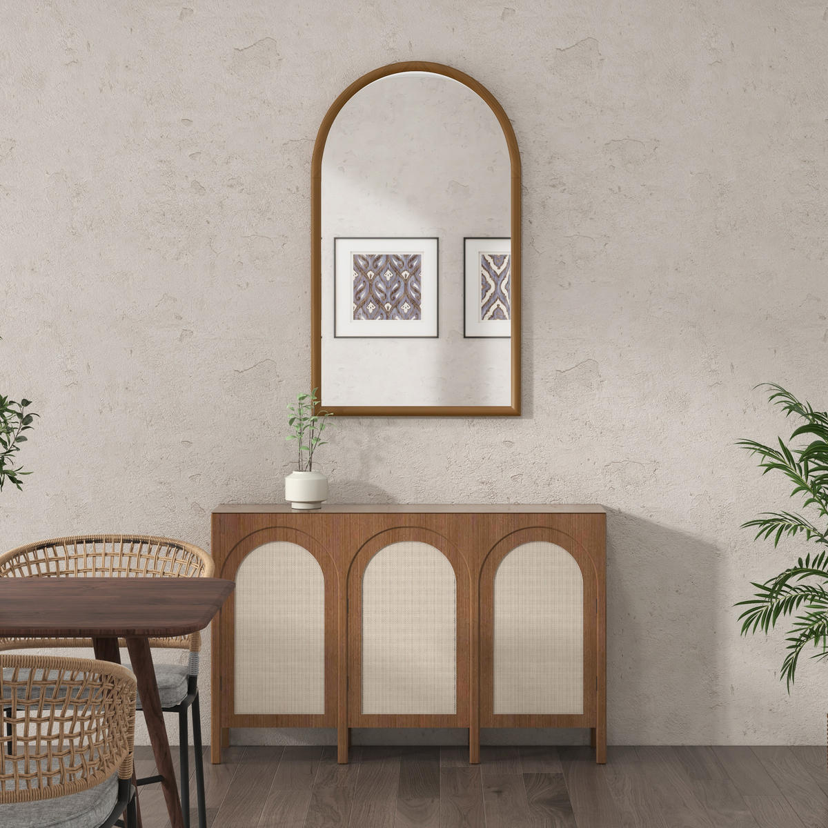 WANDSPIEGEL DE-14272 mit Holzrahmen 110x65 cm Dunkelbraun - Braun, Glas (65/110/3.5cm) - ComfortXL