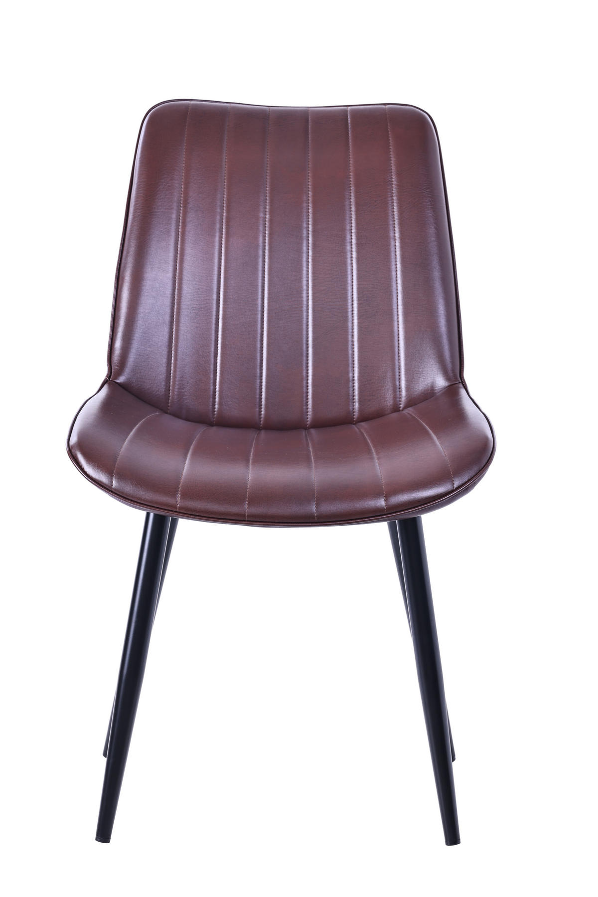 STUHL-SET 2 Stück aus Kunstleder in Modernem Stil-YZ1 - Dunkelbraun, Textil/Metall (53/88/62.5cm) - HOMAVO